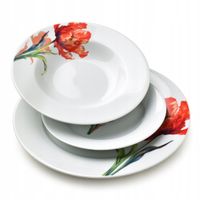 LEA TULIP Komplet obiadowy 18 elementów 21,8cm/19,2/27cm talerz zupa 220ml