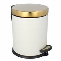 Kosz okrągły z pedałem łazienkowy okrągły z wkładem Easyform biało-złoty 3l
