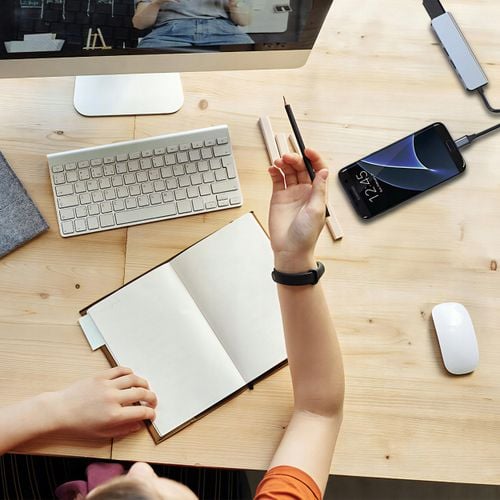 Hub USB Renew Force HUB USB-C KARTY SD TF DO LAPTOPA PRZEJŚCIÓWKA 6 portów na Arena.pl