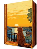 Obraz 20x30cm Zachód przez Kocie Oczy