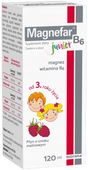 MAGNEFAR B6 JUNIOR magnez dla dzieci smak malinowy Biofarm 120 ml