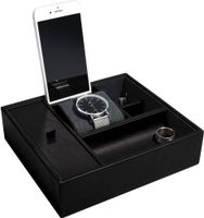 Stacja dokująca i pudełko na zegarki i biżuterię duże Stackers czarne