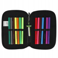 PIÓRNIK SZKOLNY TRZYKOMOROWY Z WYPOSAŻENIEM DLA CHŁOPCA PIXEL