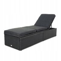 Leżak ogrodowy regulacja oparcia i podnóżka technorattan z grubą poduszką