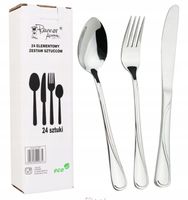 Komplet SZTUĆCÓW 24 elementy SZTUĆCE Zestaw na 6 osób Połysk