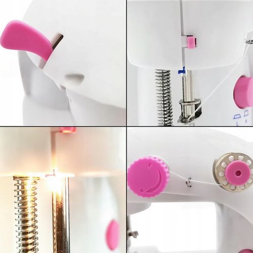 PRAWDZIWA MASZYNA DO SZYCIA DLA DZIECI + IGŁA NICI Z OSŁONĄ NA PALCE LAMPKA na Arena.pl