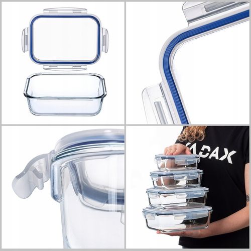POJEMNIK NA ŻYWNOŚĆ SZKLANY ZESTAW POJEMNIKI SZKLANE POKRYWKĄ LUNCHBOX na Arena.pl