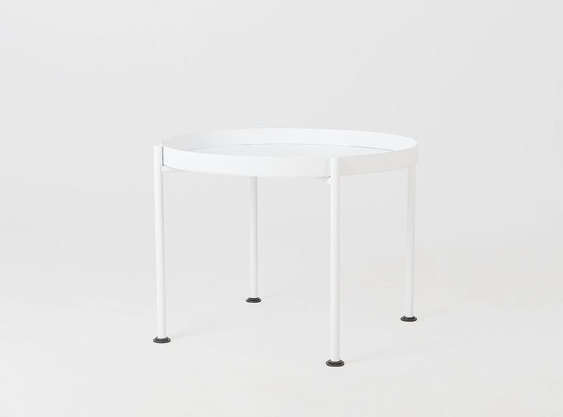 Stolik kawowy HANNA METAL 60-1F - biały, stolik nocny, stolik boczny zdjęcie 3