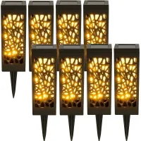 8x lampa lampka solarna ogrodowa ażurowa led lampion ozdobna wbijana słupek