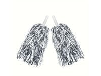Pompony cheerleaderki metaliczne srebrne, 2 szt.