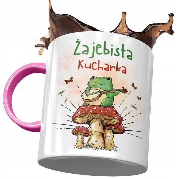 Kubek Różowy Dla Kucharki Żajebista Kucharka Z Nadrukiem Ze Zdjęciem zdjęcie 1