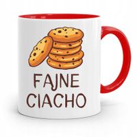 Kubek Czerwony Śmieszny Zabawny Fajne Ciacho Z Nadrukiem Ze Zdjęciem