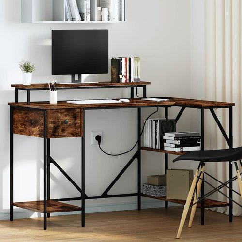 Biurko Wędzony dąb 120 x 79 x 86.5 cm Materiał drewnopochodny na Arena.pl