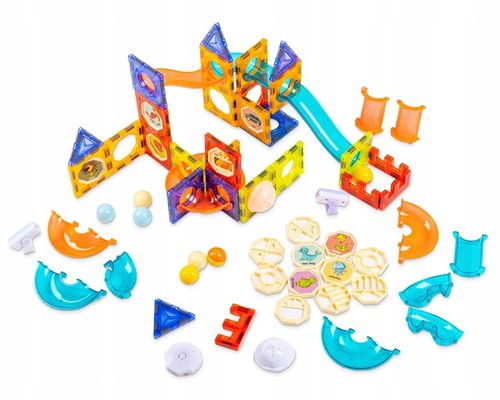 KLOCKI MAGNETYCZNE KONSTRUKCYJNE ŚWIECĄCY TOR PANELE 75 elementów na Arena.pl