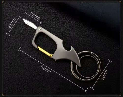 Karabińczyk do kluczy Breloczek Mini Nożyk EDC Otwieracz do butelek 2 kółka na Arena.pl