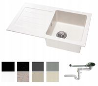 ZLEW ZLEWOZMYWAK 8 kolorów GRANIT 76x44 + SYFON