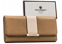 Portfel Peterson damski duży klasyczny na zatrzask z ochroną kart RFID