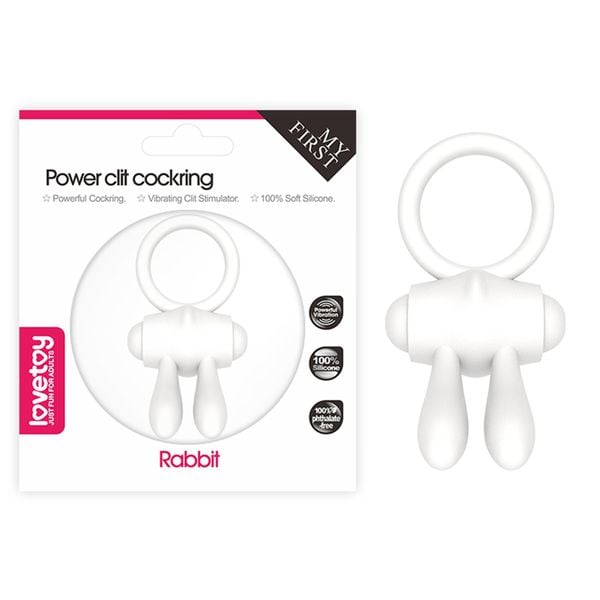 Power Clit Silicone Cockring White zdjęcie 1