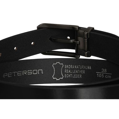 elegancki pasek męski ze skóry naturalnej w czarnym kolorze ze srebrną na Arena.pl