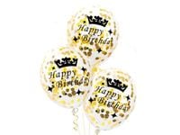 Zestaw balonów z konfetti "18 Urodziny", złoty, 12 cali, 3 szt. [balony na