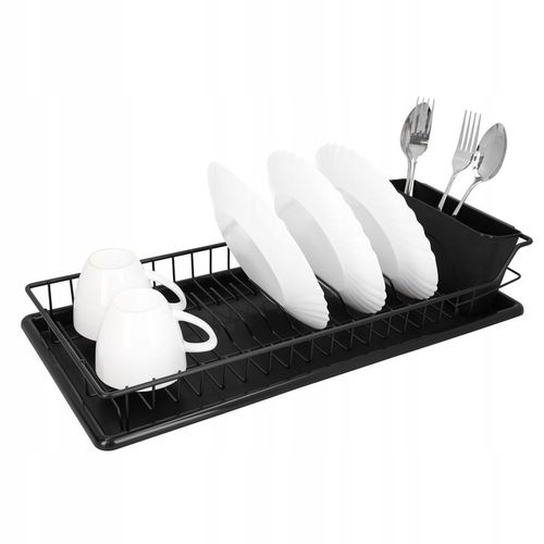 Suszarka do naczyń ociekacz na sztućce stojąca czarna plastikowa 50,5 na Arena.pl