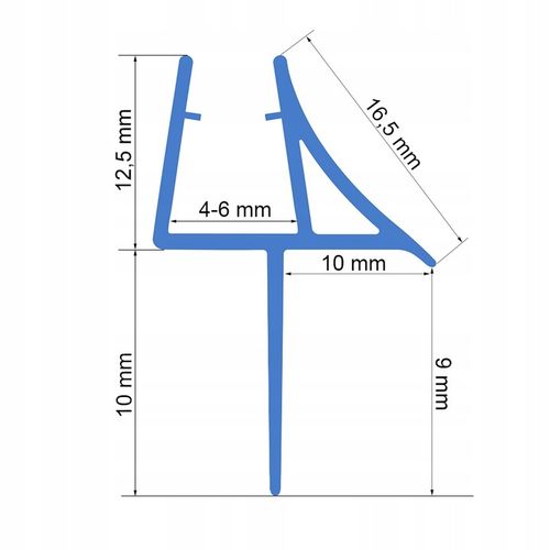 USZCZELKA DO KABINY PRYSZNICOWEJ SZYBY 4-6mm DRZWI DOLNA Z OKAPNIKIEM 100CM na Arena.pl