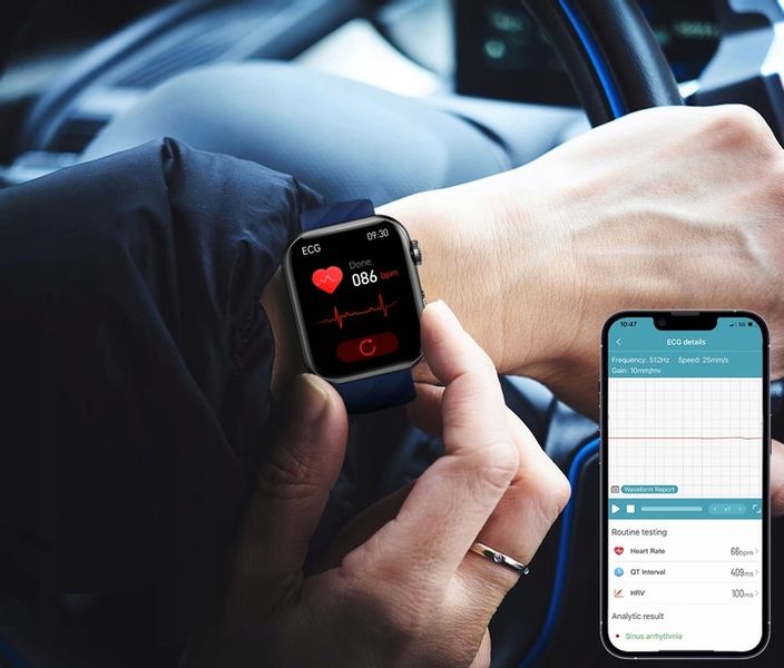 ZEGAREK SMARTWATCH POMIAR CUKRU EKG POLSKIE MENU CIŚNIENIOMIERZ PULS TLEN zdjęcie 13