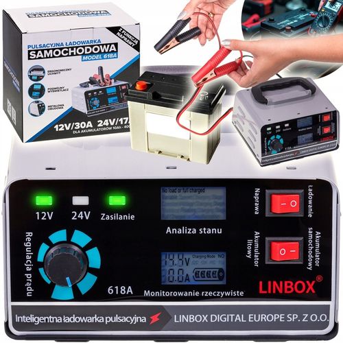 PROSTOWNIK SAMOCHODOWY DO AKUMULATORÓW 24V 12V 30A na Arena.pl