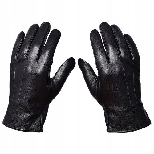 RĘKAWICZKI SKÓRZANE MĘSKIE CZARNE OCIEPLANE SKÓRA na Arena.pl