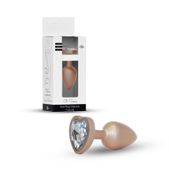 plug-jewellery pearl gold heart plug- clear s