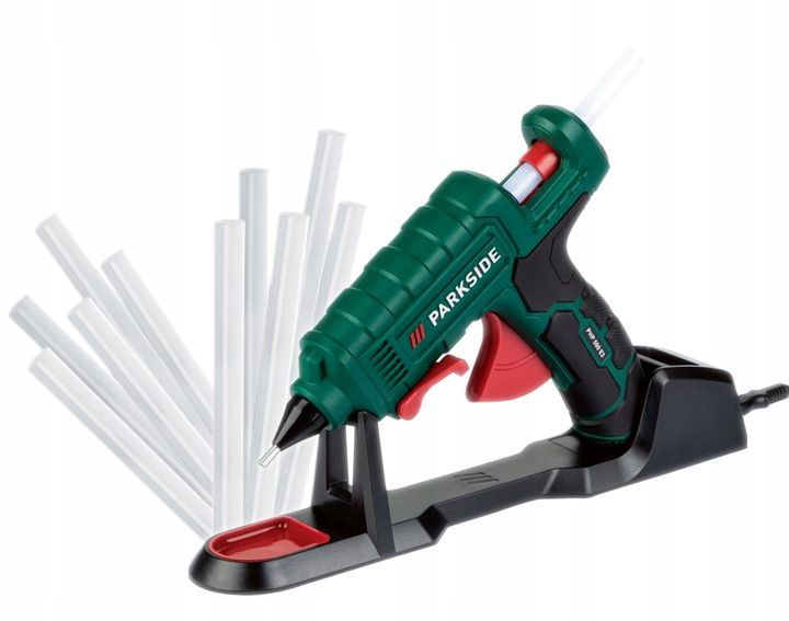 PISTOLET DO KLEJU NA GORĄCO PARKSIDE PHP + STACJA + ZAPAS KLEJU Nowy model zdjęcie 1