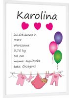 METRYCZKA DLA DZIECKA NARODZINY CHRZEST + RAMKA !SUPER PREZENT! HIT !