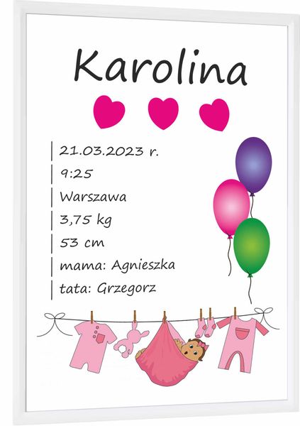 METRYCZKA DLA DZIECKA NARODZINY CHRZEST + RAMKA !SUPER PREZENT! HIT ! zdjęcie 9