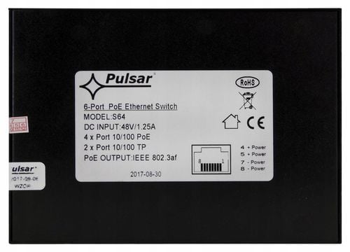 Switch PoE Pulsar S64 - 6 portów, 4xPoE, 2xUplink na Arena.pl