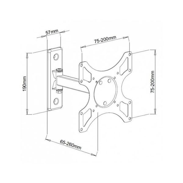 Uchwyt ścienny Techly 19"-37", 25kg obrotowy zdjęcie 3