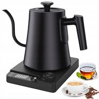 Czajnik elektryczny 1200W z regulacją temperatury z łabędzią szyjką czarny