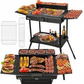 DUŻY STOJĄCY GRILL ELEKTRYCZNY OGRODOWY TERMOSTAT 2400W 6W1 XXL