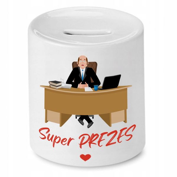 Dla Prezesa Viceprezesa Skarbonka Super Prezes Z Nadrukiem Ze Zdjęciem zdjęcie 1
