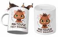Dla Mateusza Zestaw Kubek + Skarbonka Dla Dziecka Z Nadrukiem Ze Zdjęciem