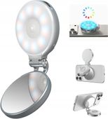 lampka pierścieniowa kolorowa rgb telesin magnetic selfie ringlamp srebrna