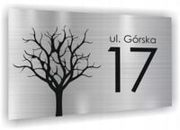 Tabliczka Tablica ADRESOWA SREBRNA DIBOND 20x15 numer domu ulica DRZEWO
