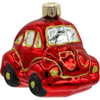 Bombka choinkowa szklana: Auto Garbus: czerwony