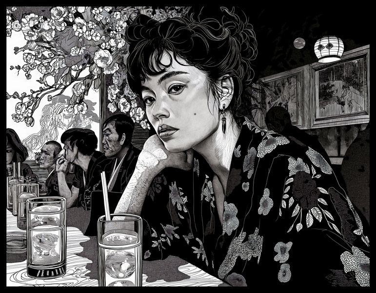 Plakat 65x50cm Czarne Kimono zdjęcie 2