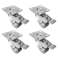 Zestaw jezdny, Kółko gumowane fi 50 z hamulcem, łożysko kulkowe, 4 sztuki