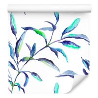 Tapeta kolorowe liście rośliny akwarela do salonu