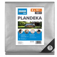 PLANDEKA 8x12m SREBRNA DUŻA MOCNA PREMIUM 120g MROZOODPORNA