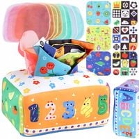 SORTER PUDEŁKO Z CHUSTECZKAMI CYFERKI PLUSZOWE MONTESSORI SENSORYCZNE