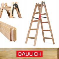 Drabina drewniana 2x5 malarska dwustronna rozstawna rozkładana BAULICH