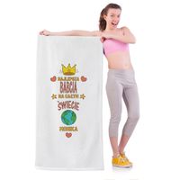 Ręcznik kąpielowy 70x140 mega chłonny + nadruk imienia prezent dla babci