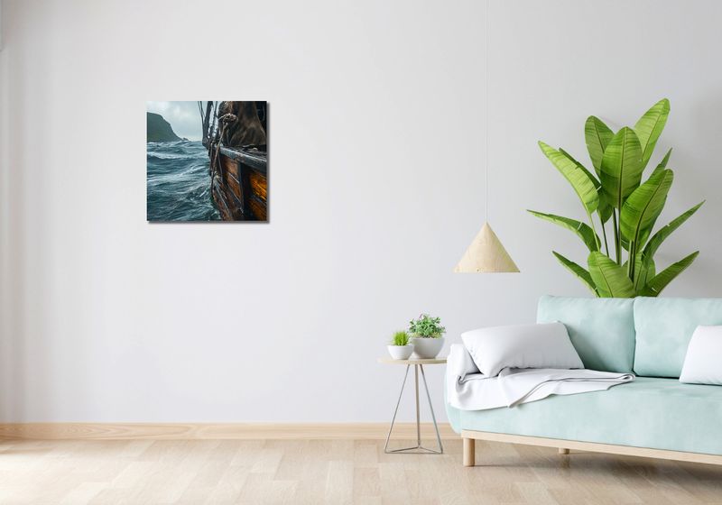 Obraz 50x50cm Statek na Falach zdjęcie 2